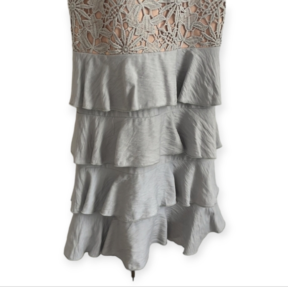 Anthropologie Endless Rose Lace Overlay/Ruffle Bottom Midi Dress - Picture 8 of 14